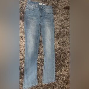 YMI Blue Straight Leg Jeans with Vintage Fading